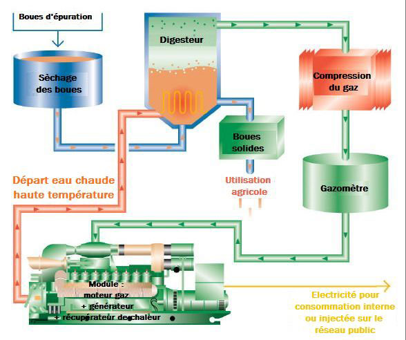 Gaz de boues d'épuration